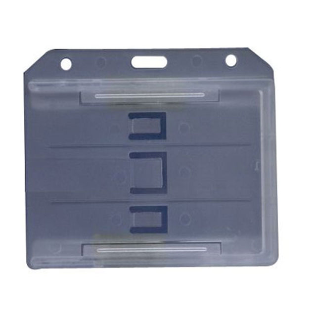 Rigid Badge Holder, 2-sided Open-Face Rigid Multi-Card Holder 3.38" x 2.13" (86 x 54mm), Horizontal Load - Color Frosted - 50/pack