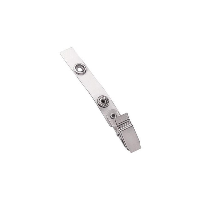 2105-3000 Strap Clip, Knurled Thumb-Grip Clip 2 3/4" (70mm), NPS Knurled Thumb Grip Clip, Clear Vinyl Strap, Strap Size 2 3/4" (70mm), - Color NPS - 100/pack