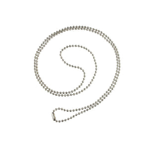 2125-1500 Ball Chain, Steel Ball Chain with Connector No. 3 (2.3mm), Nickel-Plated, Length 30" (762mm), Bead Size No.3 (2.3mm) - Color Sliver - 100/pack