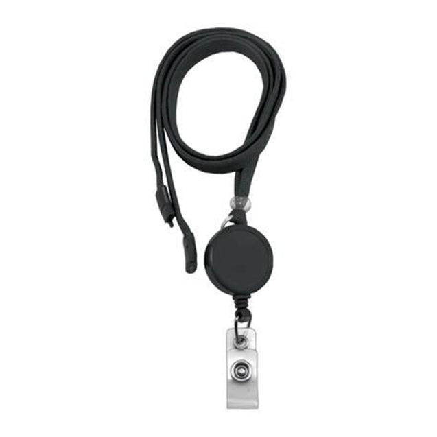 BL-545-BLK Standard Lanyard, Tubular Lanyard 3/8" (10mm), Flexible Tubular Polyester Lanyard, Breakaway, Badge Reel with Strap, 3/8" (10mm) wide x 36" (900mm) long, 47" thread with tighter weave and softer texture - 100/pack