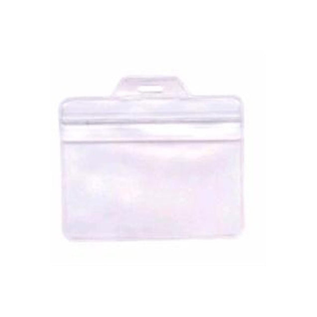 1815-1005 Vinyl Badge Holder, Resealable Zip Lock Vinyl Holder 3.7"x 2.4" (94 x 61mm), Weather resistant, Clear Zip Lock, Horizontal top-load format, Color Frosted - 100/pack