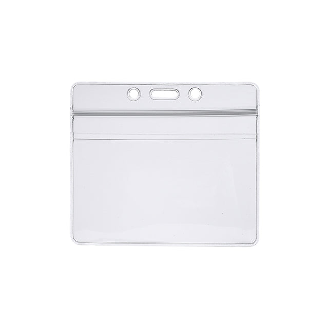 Vinyl Badge Holder, Resealable Zip Lock Vinyl Holder 2 21/64 x 3 3/8” (59 x 86mm), Weather resistant, Clear Zip Lock, Color Clear - 100/pack