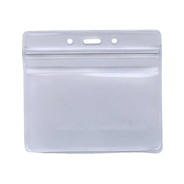Vinyl Badge Holder, Resealable Zip Lock Vinyl Holder 2 21/64 x 3 3/8” (59 x 86mm), Weather resistant, Clear Zip Lock, Color Clear - 100/pack