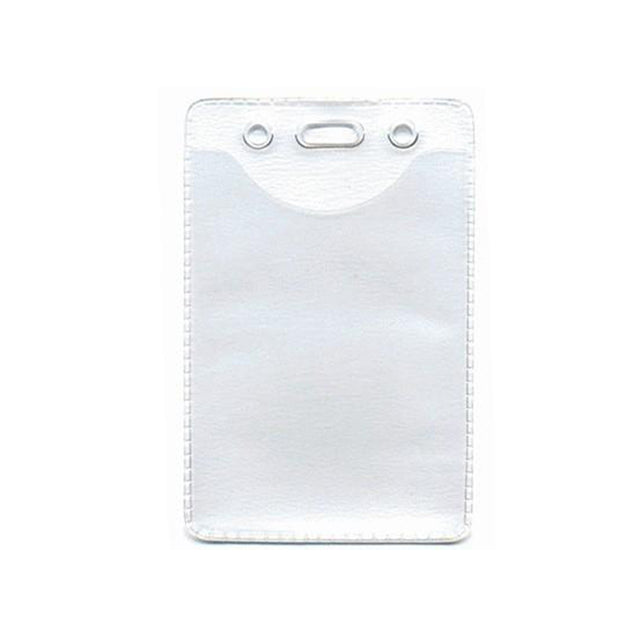 1815-1101 Vinyl Badge Holder, Anti-Static Badge Holder 2.40" x 3.50" (61 x 89mm), Anti-Static Vinyl Card Holder, Slot and chain holes for easy attachment, Color Clear - 100/pack
