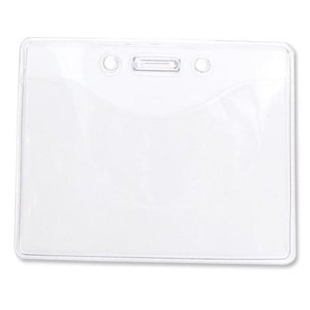 1815-1151/ 1815-1150 Vinyl Badge Holder, Anti-Print Transfer Badge Holder 2.50" x 3.25" (64 x 83mm), Slot and Chain Holes, thickness 0.3 mm front and 0.76 mm back - Color Clear