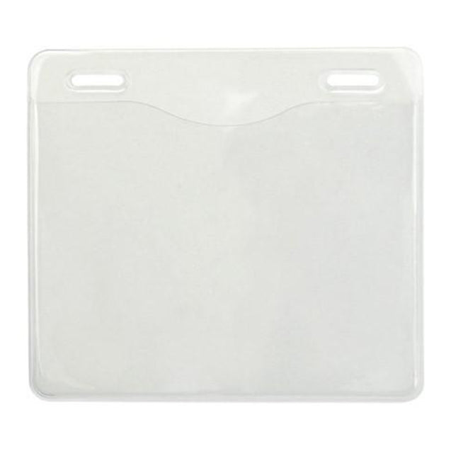 1815-1401/1815-1451 Vinyl Badge Holder, Event Badge Holder 4.00" x 3.00" (102 mm x 76 mm), 2 Slot Holes Style, thickness 0.25 mm front and 0.76 mm back - Color Clear