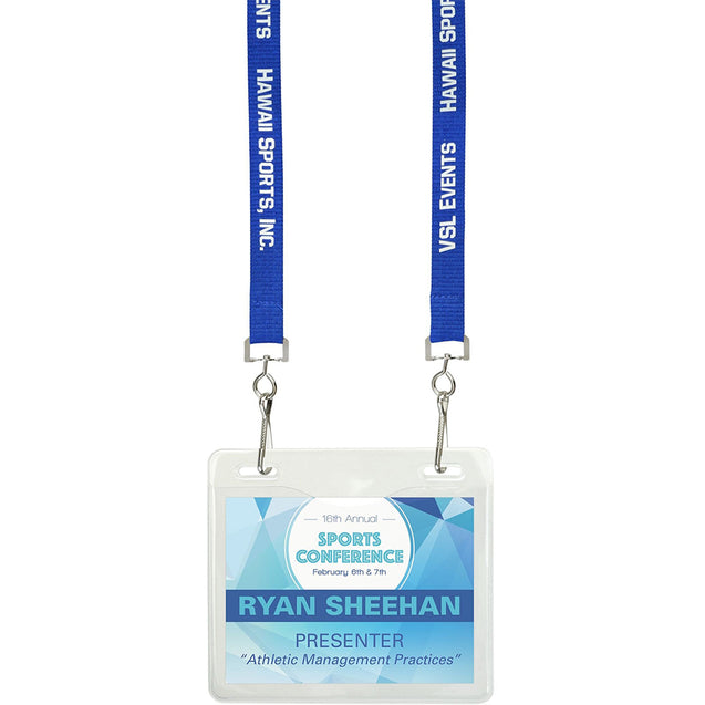 1815-1401/1815-1451 Vinyl Badge Holder, Event Badge Holder 4.00" x 3.00" (102 mm x 76 mm), 2 Slot Holes Style, thickness 0.25 mm front and 0.76 mm back - Color Clear
