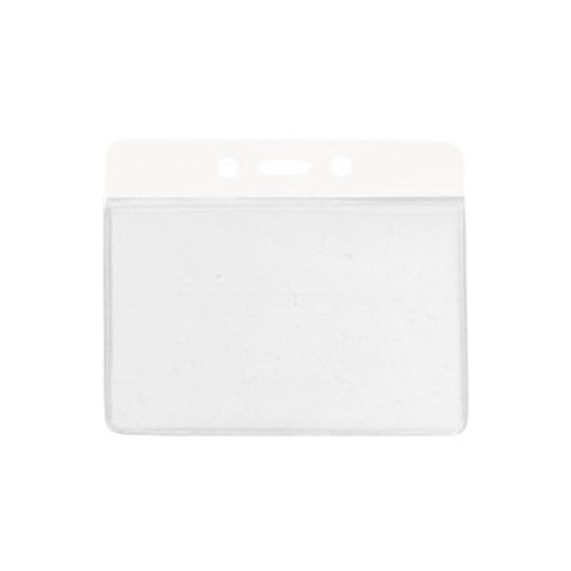1820-1100 Vinyl Badge Holder, Color-Coded Vinyl Badge Holder 3.81" x 2.63" (98 x 67mm), Clear vinyl pocket front with color bar at top, thickness 0.23 mm front and 0.23 mm back, Horizontal top-load format
