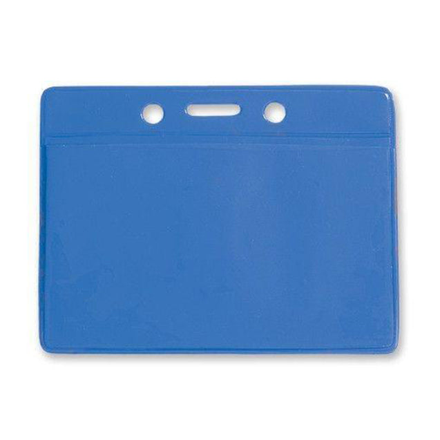 1820-2001 Vinyl Badge Holder, Color-Back Vinyl Badge Holder 3.50" x 2.12" (89 x 54mm), Clear vinyl pocket front with Solid colored back, Credit Size / Slot and Chain Holes, Horizontal top-load format - 100/pack