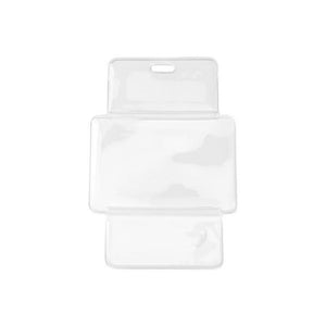 1840-1560 Speciality Badge Holder, Casino Badge Holder 3.75" x 3.31" (95 x 84mm); 2.88" x 1.13" (73 x 29mm), 3-Pocket Fold-Over, Top slot for easy attachment ; Flaps keep IDs protected - 100/pack