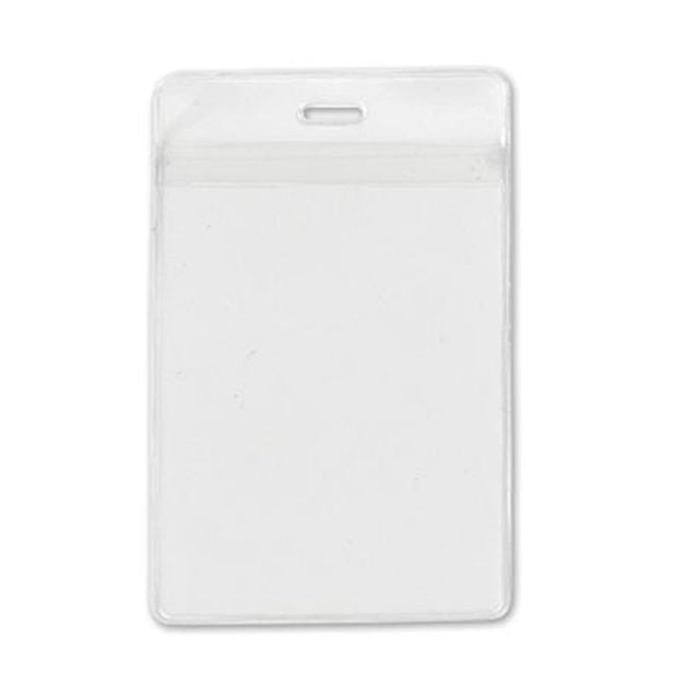 1840-1610 Vinyl Badge Holder, Event Badge Holder 3.00" x 4.25" (76 x 108mm), Front and Back Pockets, thickness 0.25 mm front and 0.41 mm back, Color Clear - 100/pack