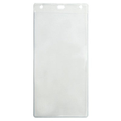 1840-1700 Vinyl Badge Holder, Event Badge Holder 4.13" x 8.13" (105 mm x 207 mm), Large Special Event Size, Ticket Holder, Color Clear - 100/pack