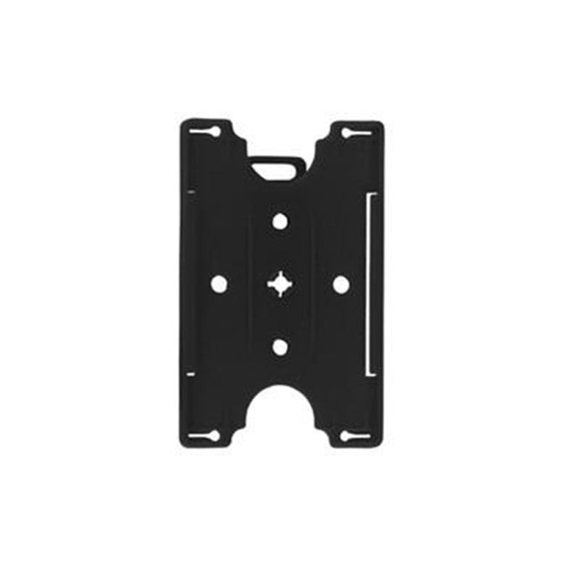 1840-3010 Rigid Badge Holder, Convertible Multi-Directional One Card holder 2.13" x 3.38" (54 x 86mm), Horizontal / Vertical Load, Rotating clip plus slot and chain holes , semi-rigid polycarbonate material - 50/pack