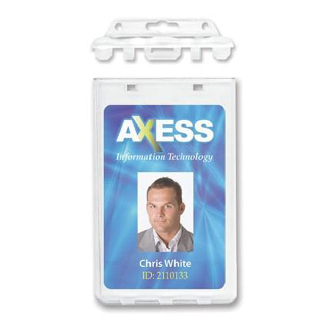 1840-6040 Badge Holder,Rigid Badge Holder,Perma-Lock Two-Card Proximity Card Holder,Horizontal/Vertical Load,3.38" x 2.17" (86 x 55 mm), Color Clear - 50/pack