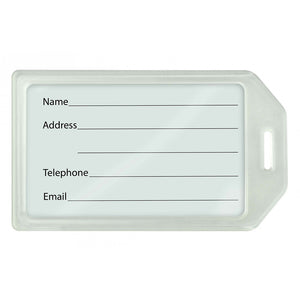 1840-6200 Luggage Tag, Rigid Luggage Tag 4-1/4 x 2-1/2" (108 x 64mm), ( Luggage Loop Sold Separately) - 50/pack