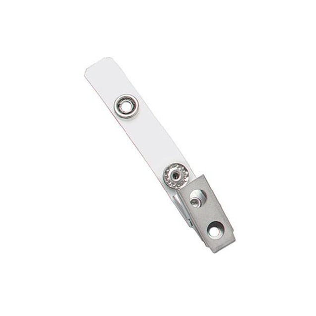 2105-1310 Strap Clip, 2 Hole Clip 2 3/4" (70mm), Stainless Steel Clip with NPS Brass Snaps, Clear Vinyl Strap, Strap Size 2 3/4" (70mm), - Color NPS - 500/pack