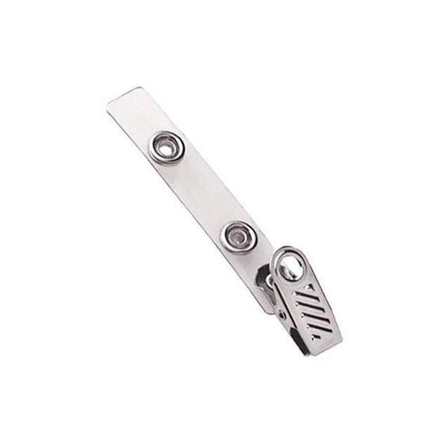 2105-2100 Strap Clip, 1 Hole Clip 2 3/4" (70mm), NPS Ribbed Face, Clear Vinyl Strap, Strap Size 2 3/4" (70mm), - Color NPS - 100/pack