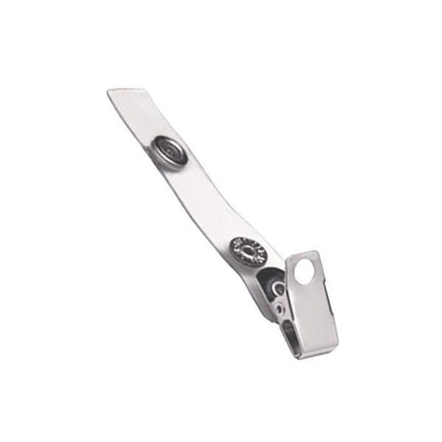 2105-2230 Strap Clip, 1 Hole Clip 2 3/4" (70mm), NPS Curved Smoot-Face Clip, Clear Vinyl Strap, Strap Size 2 3/4" (70mm), - Color NPS - 100/pack