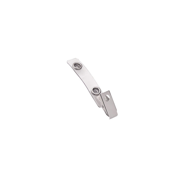 2105-2550 Strap Clip, 1 Hole Clip 2 3/4" (70mm), NPS Smooth-Face Cllip, Clear Vinyl Strap, Strap Size 2 3/4" (70mm), - Color NPS - 500/pack