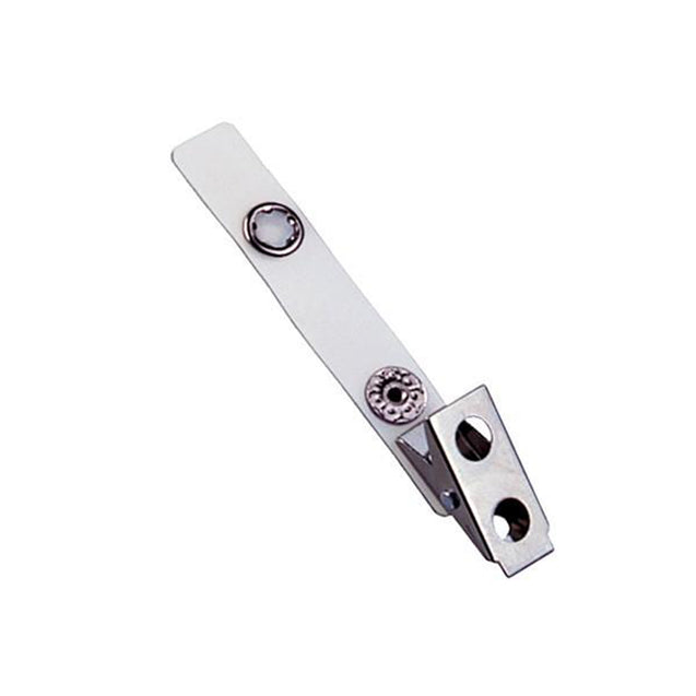 2120-1010 Strap Clip, 2 Hole Clip 2 3/4" (70mm), NPS 2 Hole Clip, Reinforced Opaque White Vinyl Strap, Strap Size 2 3/4" (70mm), - Color NPS - 500/pack