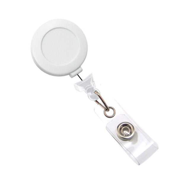 2120-3050 Round Plastic Twist-Free Badge Reel, Belt Clip Style 1 1/4" (32mm), Reel Diameter 1 1/4" (32mm), Cord Length : 34" (864mm), Label size : 3/4" (19mm), Clear Vinyl Strap, - 25/pack