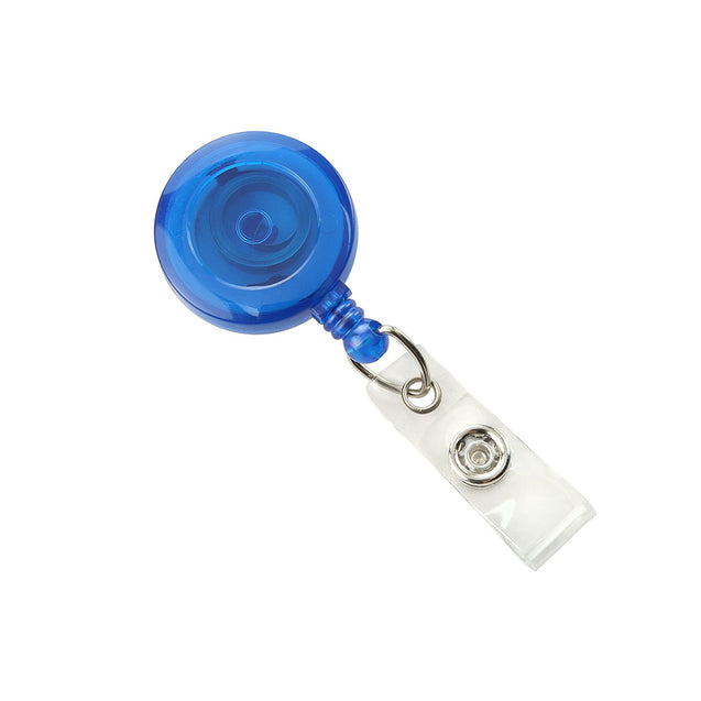 2120-3030 Round Badge Reel, Belt Clip Style 1 1/4" (32mm), Reel Diameter 1 1/4" (32mm), Cord Length : 34" (864mm), Label size : 3/4" (19mm), Clear Vinyl Strap - 25/pack