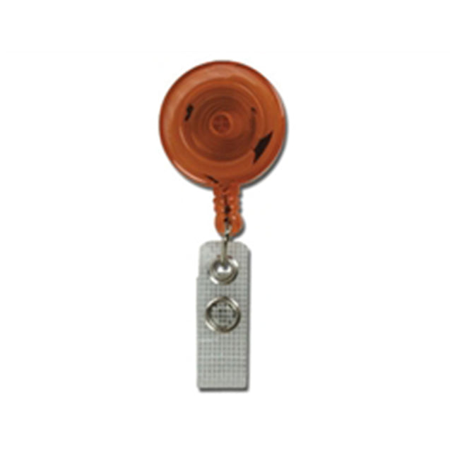 Round Badge Reel, Belt Clip Style 1 1/4" (32mm), Reel Diameter 1 1/4" (32mm), Cord Length : 34" (864mm), Label size : 3/4" (19mm), Reinforced Vinyl Strap - 25/pack
