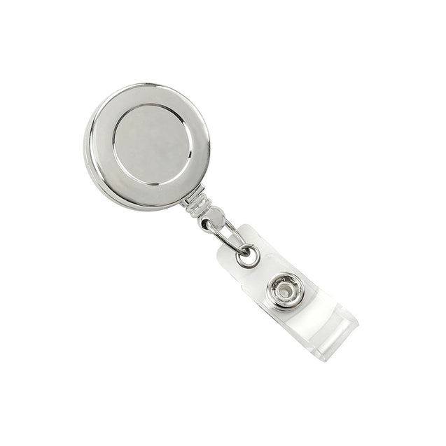 2120-4700 Round Badge Reel, Spring Clip Style 1 1/4" (32mm), Reel Diameter 1 1/4" (32mm), Cord Length : 34" (864mm), Label size : 3/4" (19mm), Clear Vinyl Strap, - 25/pack