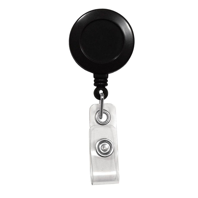 2120-4700 Round Badge Reel, Spring Clip Style 1 1/4" (32mm), Reel Diameter 1 1/4" (32mm), Cord Length : 34" (864mm), Label size : 3/4" (19mm), Clear Vinyl Strap, - 25/pack