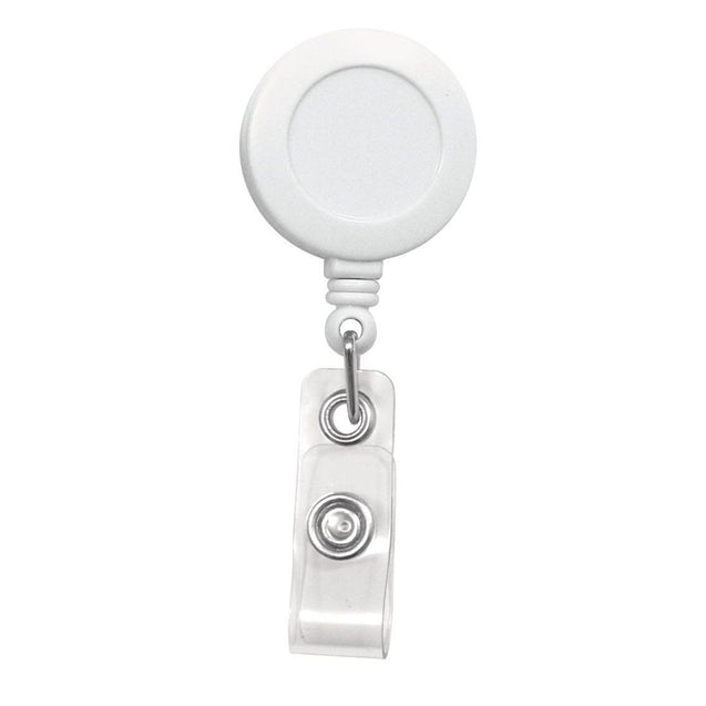 2120-4700 Round Badge Reel, Spring Clip Style 1 1/4" (32mm), Reel Diameter 1 1/4" (32mm), Cord Length : 34" (864mm), Label size : 3/4" (19mm), Clear Vinyl Strap, - 25/pack