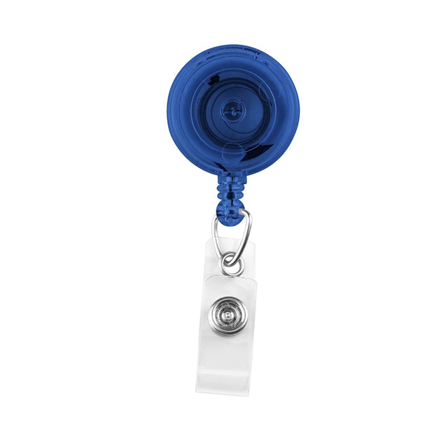 2120-4700 Round Badge Reel, Spring Clip Style 1 1/4" (32mm), Reel Diameter 1 1/4" (32mm), Cord Length : 34" (864mm), Label size : 3/4" (19mm), Clear Vinyl Strap, - 25/pack