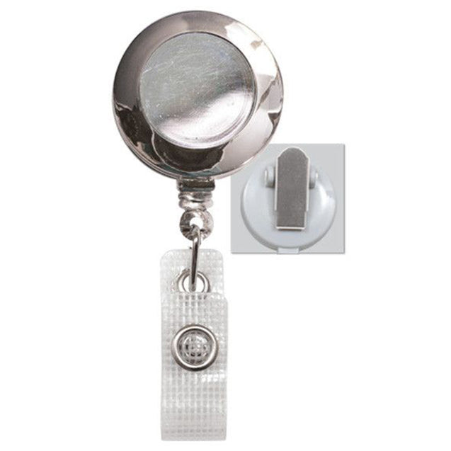 2120-4751 Round Badge Reel, Spring Clip Style 1 1/4" (32mm), Reel Diameter 1 1/4" (32mm), Cord Length : 34" (864mm), Label size : 3/4" (19mm), Reinforced Vinyl Strap, - 25/pack