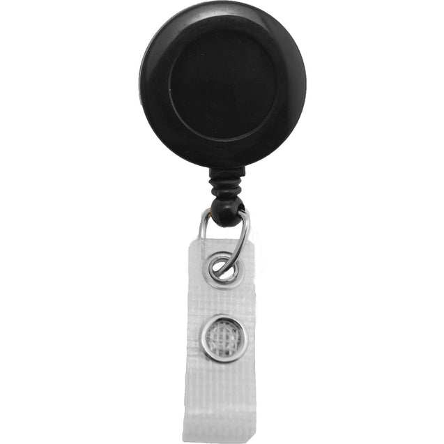 2120-4751 Round Badge Reel, Spring Clip Style 1 1/4" (32mm), Reel Diameter 1 1/4" (32mm), Cord Length : 34" (864mm), Label size : 3/4" (19mm), Reinforced Vinyl Strap, - 25/pack