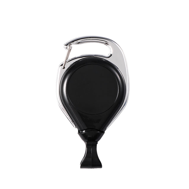 2120-7027 Pro-Reel Carabiner Badge Reel, Carabiner with Belt Clip 1 1/4" (32mm), Reel Diameter 1 1/4" (32mm), Cord Length : 34" (864mm), Custom Print one size / Imprint size : 7/8" (22mm), No-Twist U-shaped bullet, - 25/pack