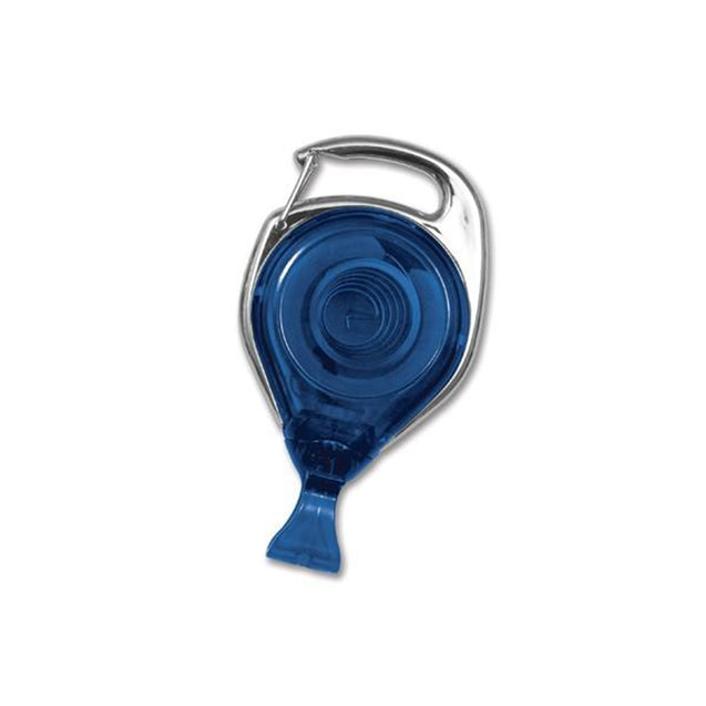 2120-7027 Pro-Reel Carabiner Badge Reel, Carabiner with Belt Clip 1 1/4" (32mm), Reel Diameter 1 1/4" (32mm), Cord Length : 34" (864mm), Custom Print one size / Imprint size : 7/8" (22mm), No-Twist U-shaped bullet, - 25/pack