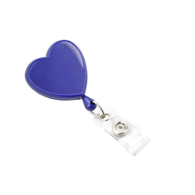 2120-7616 Heart Shaped Badge Reel, Swivel Clip Style 1 1/4" (32mm), Reel Diameter 1 1/4" (32mm), Cord Length : 34" (864mm), Label size : 1 7/16" x 1 " (34m x 35mm), Clear Vinyl Strap, - 25/pack
