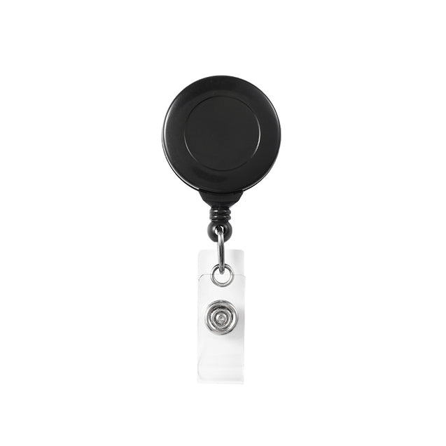 2120-7640 Round Plastic Twist-Free Badge Reel, Swivel Clip Style 1 1/4" (32mm), Reel Diameter 1 1/4" (32mm), Cord Length : 34" (864mm), Label size : 3/4" (19mm), Clear Vinyl Strap, - 25/pack