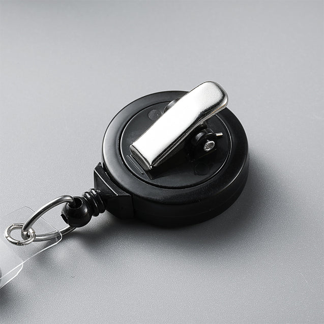 2120-7640 Round Plastic Twist-Free Badge Reel, Swivel Clip Style 1 1/4" (32mm), Reel Diameter 1 1/4" (32mm), Cord Length : 34" (864mm), Label size : 3/4" (19mm), Clear Vinyl Strap, - 25/pack