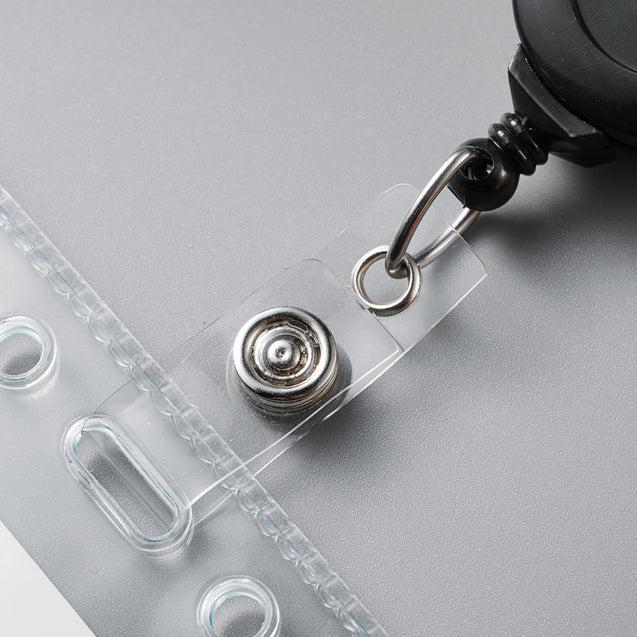 2120-7640 Round Plastic Twist-Free Badge Reel, Swivel Clip Style 1 1/4" (32mm), Reel Diameter 1 1/4" (32mm), Cord Length : 34" (864mm), Label size : 3/4" (19mm), Clear Vinyl Strap, - 25/pack