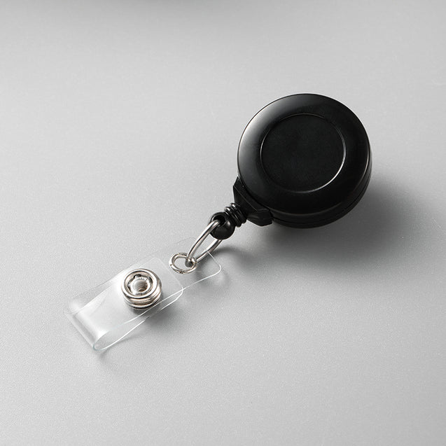 2120-7640 Round Plastic Twist-Free Badge Reel, Swivel Clip Style 1 1/4" (32mm), Reel Diameter 1 1/4" (32mm), Cord Length : 34" (864mm), Label size : 3/4" (19mm), Clear Vinyl Strap, - 25/pack