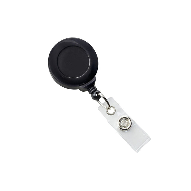 2120-7640 Round Plastic Twist-Free Badge Reel, Swivel Clip Style 1 1/4" (32mm), Reel Diameter 1 1/4" (32mm), Cord Length : 34" (864mm), Label size : 3/4" (19mm), Clear Vinyl Strap, - 25/pack
