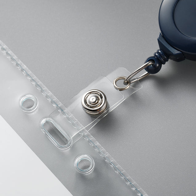 2120-7640 Round Plastic Twist-Free Badge Reel, Swivel Clip Style 1 1/4" (32mm), Reel Diameter 1 1/4" (32mm), Cord Length : 34" (864mm), Label size : 3/4" (19mm), Clear Vinyl Strap, - 25/pack