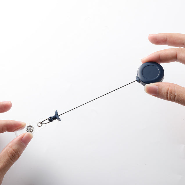 2120-7640 Round Plastic Twist-Free Badge Reel, Swivel Clip Style 1 1/4" (32mm), Reel Diameter 1 1/4" (32mm), Cord Length : 34" (864mm), Label size : 3/4" (19mm), Clear Vinyl Strap, - 25/pack
