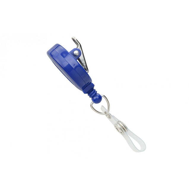 2120-7640 Round Plastic Twist-Free Badge Reel, Swivel Clip Style 1 1/4" (32mm), Reel Diameter 1 1/4" (32mm), Cord Length : 34" (864mm), Label size : 3/4" (19mm), Clear Vinyl Strap, - 25/pack