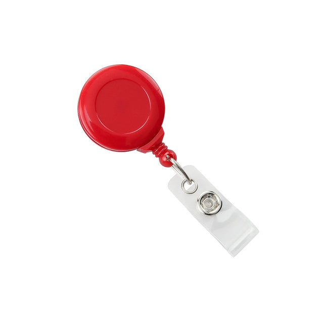 2120-7640 Round Plastic Twist-Free Badge Reel, Swivel Clip Style 1 1/4" (32mm), Reel Diameter 1 1/4" (32mm), Cord Length : 34" (864mm), Label size : 3/4" (19mm), Clear Vinyl Strap, - 25/pack