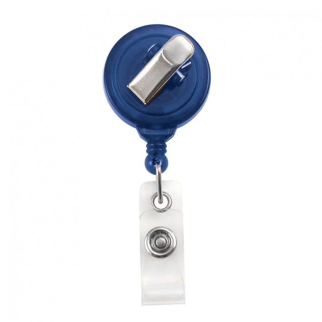 2120-7640 Round Plastic Twist-Free Badge Reel, Swivel Clip Style 1 1/4" (32mm), Reel Diameter 1 1/4" (32mm), Cord Length : 34" (864mm), Label size : 3/4" (19mm), Clear Vinyl Strap, - 25/pack