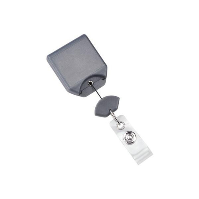 2120-7801 Twist-Free Badge Reel, Swivel Clip with Teeth Style 1.31" (33mm), Reel Diameter 1.31" (33mm), Cord Length : 28" (711mm), Label size : 1 1/5" x 1" (30mm x 25mm), Clear Vinyl Strap, - 25/pack