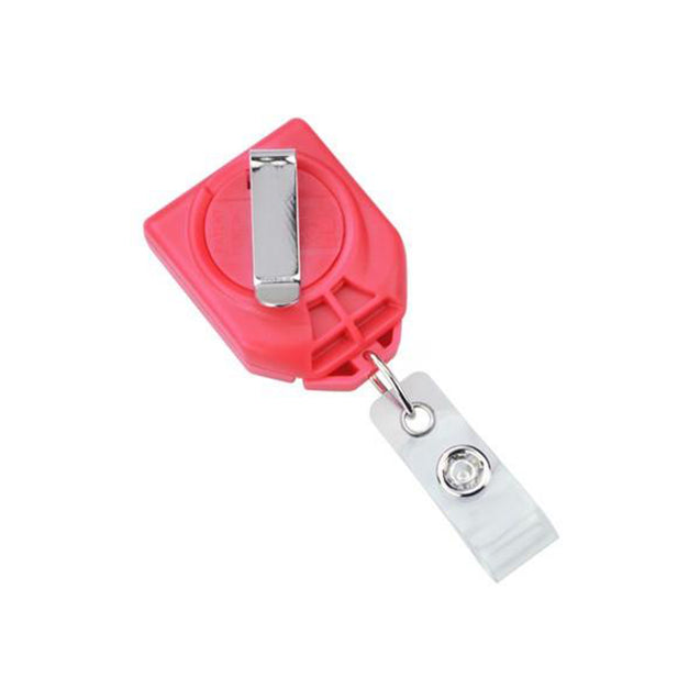 2120-8001 Twist-Free Badge Reel, Swivel Belt Clip Style 1.31" (33mm), Reel Diameter 1.31" (33mm), Cord Length : 28" (711mm), Label size : 1 1/5" x 1" (30mm x 25mm), Clear Vinyl Strap, - 25/pack