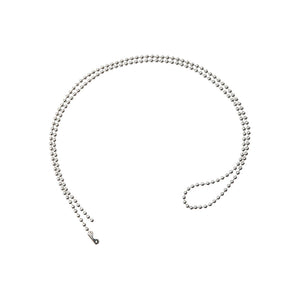 2125-1000 Ball Chain, Steel Ball Chain with Connector No. 3 (2.3mm), Nickel-Plated, Length 24" (610mm), Bead Size No.3 (2.3mm) - Color Sliver - 100/pack