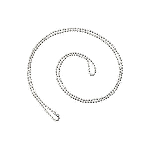 2125-2000 Ball Chain, Steel Ball Chain with Connector No. 3 (2.3mm), Nickel-Plated, Length 36" (914mm), Bead Size No.3 (2.3mm) - Color Sliver - 100/pack